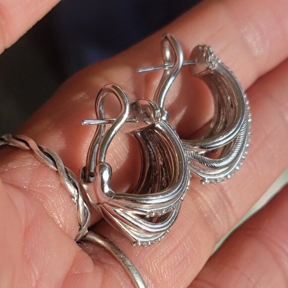 *RARE* Old Judith Ripka JR piece 925 sterling silver glamorous ribbed different - Picture 14 of 16